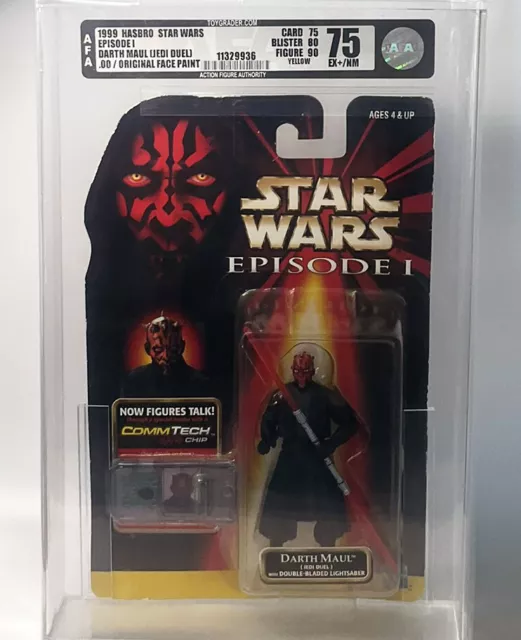 Rare 1998 Hasbro Star Wars Episode 1 Darth Maul Jedi Duel .00 Afa 75 Moc Grey