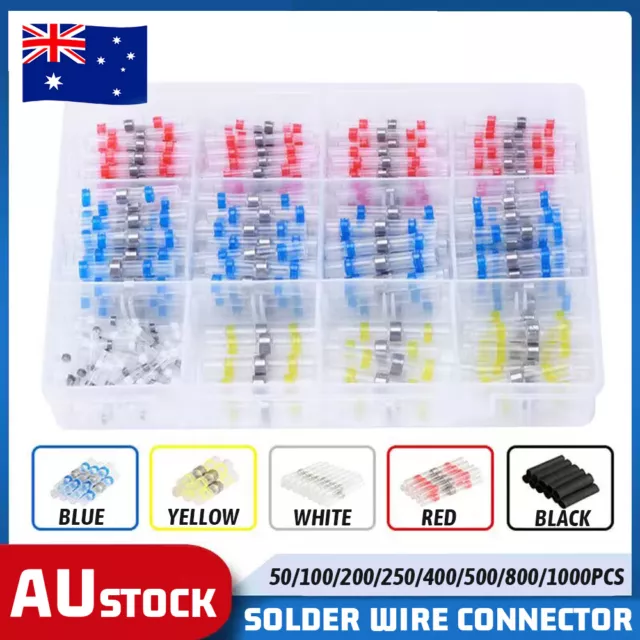 800Pcs Waterproof Solder Seal Heat Shrink Sleeve Wire Butt Terminals Connectors