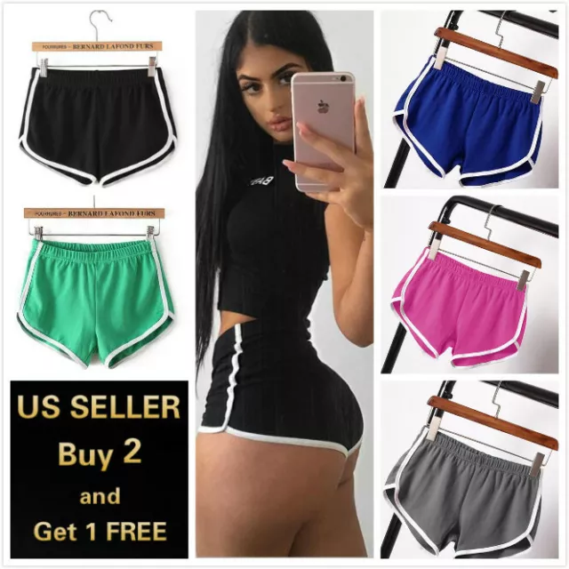 Womens Booty Sports Yoga Shorts Fitness Running Workout Gym Hot Pants Plus  Size