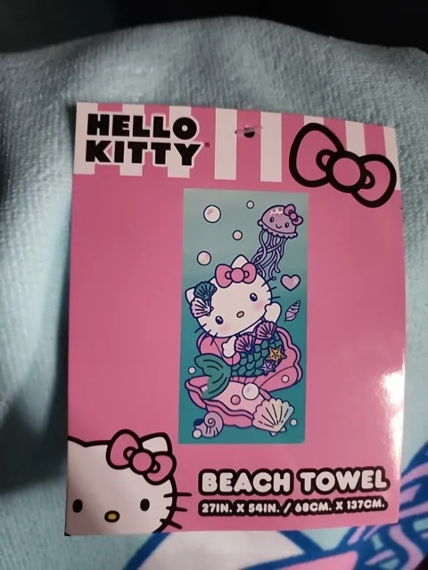 NWT Sanrio Hello Kitty Mermaid Beach Towel 27” x 54” FREE SHIPPING