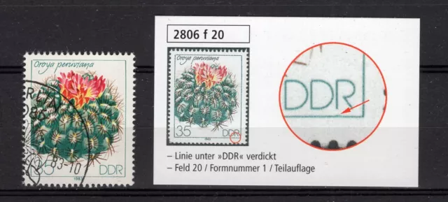 DDR Minr. 2806 f20 - Plattenfehler - gestempelt - (GM197)
