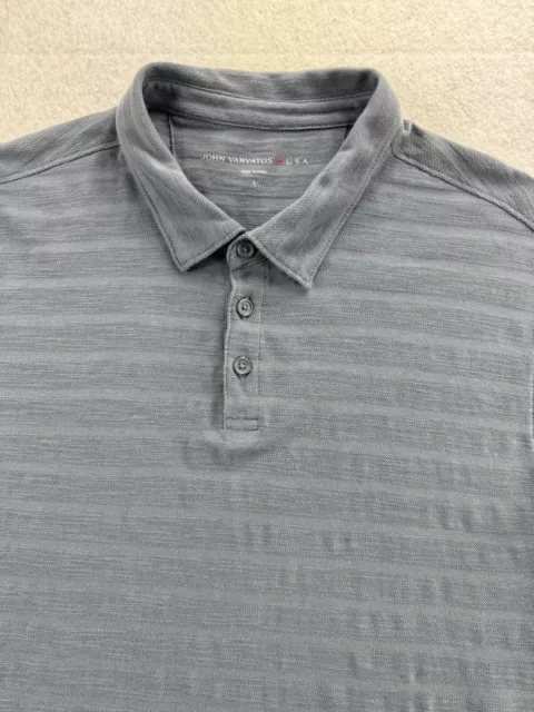 JOHN VARVATOS STAR USA Polo Shirt Size Large Luxury Slub Texture ...