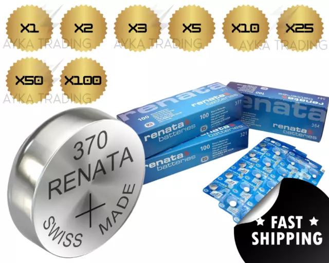 Renata Watch Battery 370 (SR920W)- Swiss - x1 x2 x3 x5 x10 x25 x50 x100