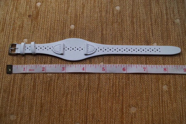 Nos Ted Baker Leather Cuff  Watch Strap White  15Mm