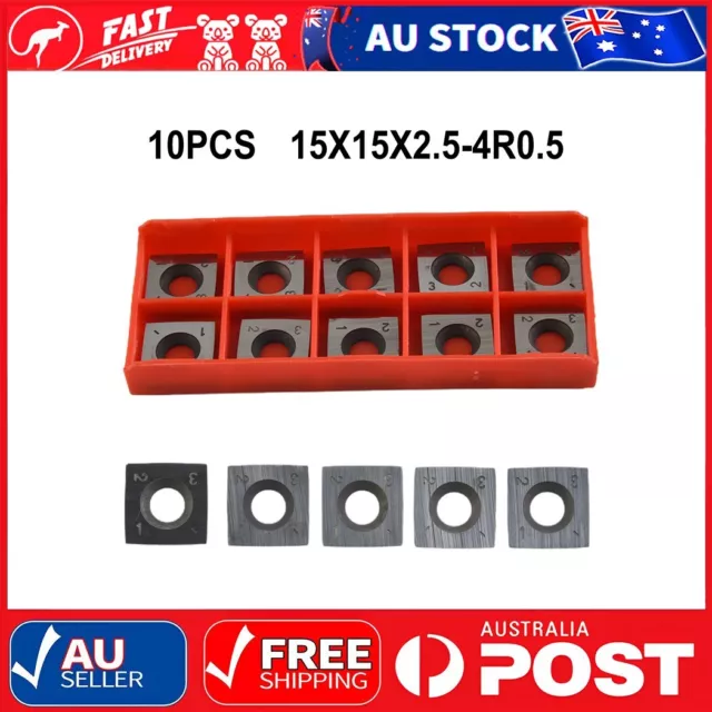 10pc 15x15x2.5mm-R150-4R0.5 Square Carbide Cutter Inserts  Radius Replacement