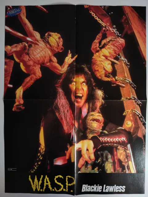 BLACKIE LAWLESS W.A.S.P / VINCE NEIL MOTLEY CRUE poster from Norwegian magazine.