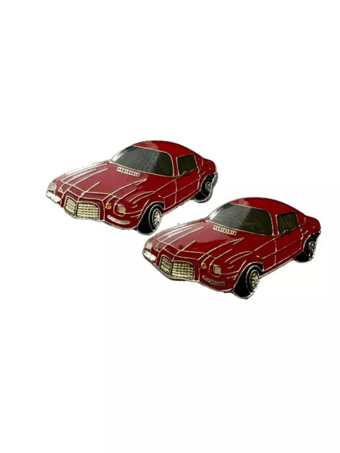 Custom Made Cufflinks Vintage Classic Cars Chevrolet Camaros Red Automobile DIY