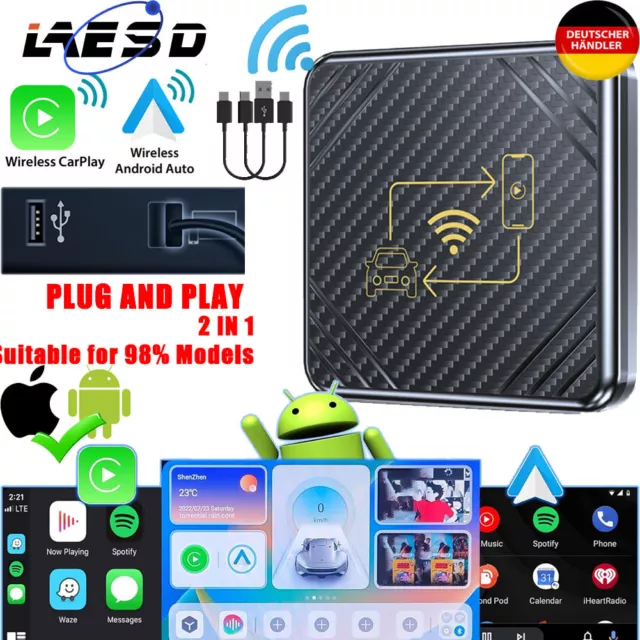 WIFI Wireless Carplay Smart AI Dongle Box Android Auto Adapter Konverter