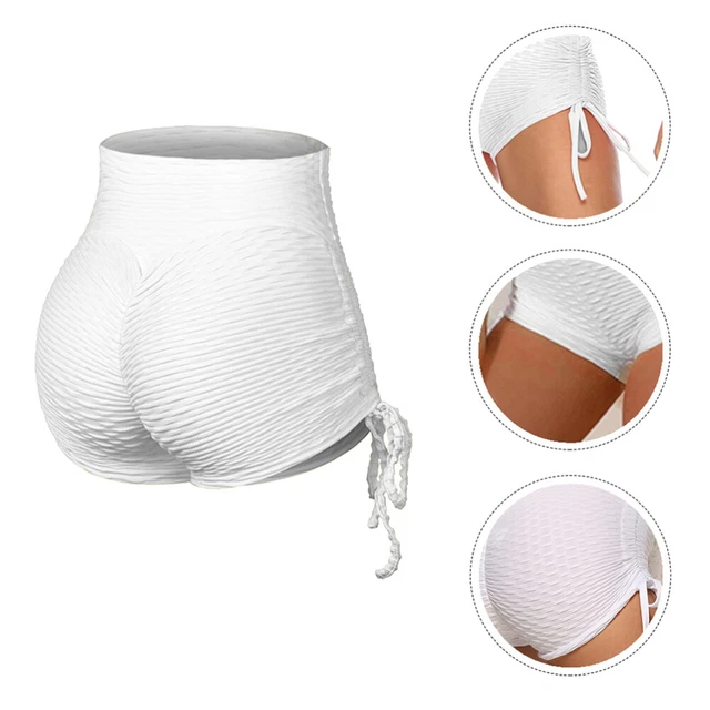 Pantaloni Palestra Bianco Poliestere Butt Palestra Fitness Leggings Attivi Donna