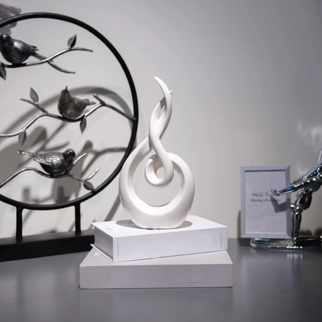 Modern Abstract Art Table Decoration - Ceramic Statue Modern White 4