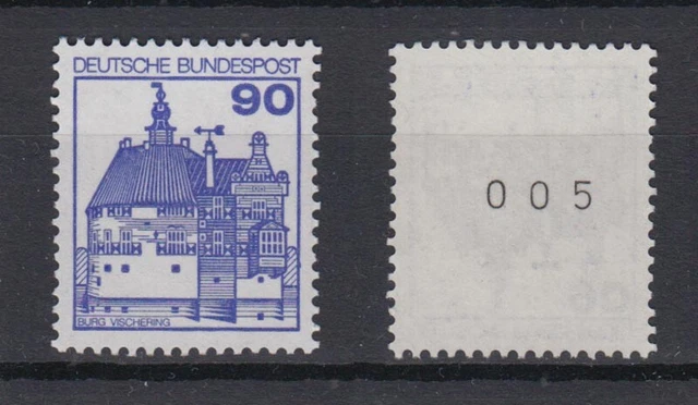 Bund 997 RM mit ungerader Nummer Burgen+Schlösser 90 Pf postfrisch