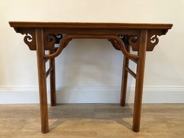 19Th Century Chinese Carved Elm Occasional Table