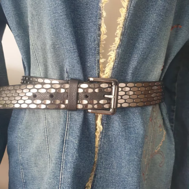 Estilo Emporio Black Belt With Metal Detail Sz M
