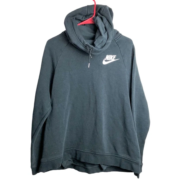 Nike Rally Sportswear Funnel Neck Hoodie Black Womens XL Nike Rally Sportswear Funnel Neck Hoodie Black Womens XL