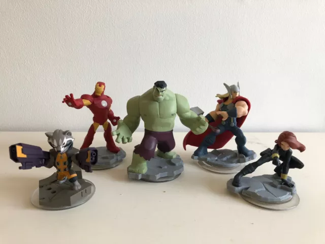 Disney Infinity 2.0  Avengers x 5  Thor, Hulk, Iron Man, Black Widow And Rocket