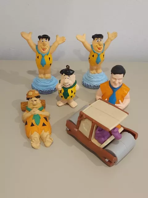 VINTAGE  - FRED FLINTSTONE - FIGURES -  1998 With Car