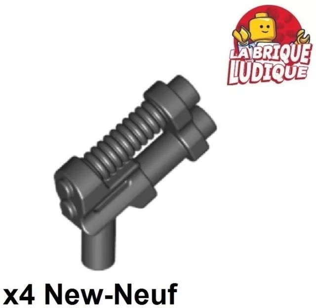 Lego 4x minifig arme weapon gun pistol pistolet 2 barrel noir/black 95199 NEUF