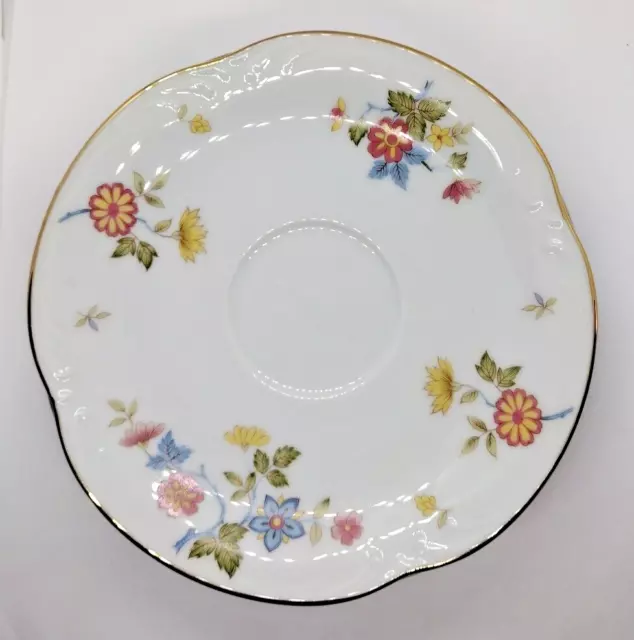 Saucer - Brittney by BRISTOL (JAPAN) - Scalloped with Gold Gilded Floral Print