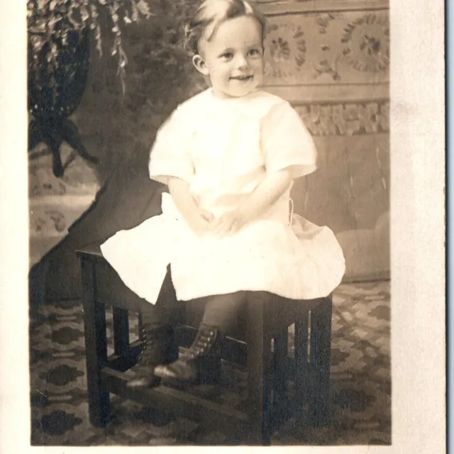 c1910s Handsome Smiling Little Boy Dress RPPC Real Photo PC "Grandma Dying" A140