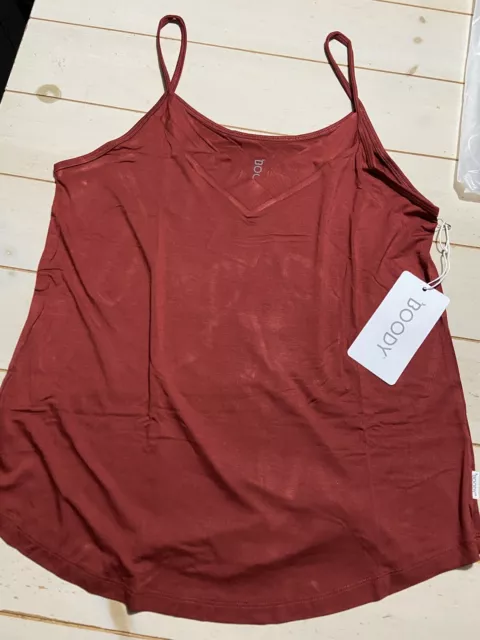 NWT Boody Womens Goodnight Sleep Cami Pajama Tank Top Bamboo Ruby Red Size Small