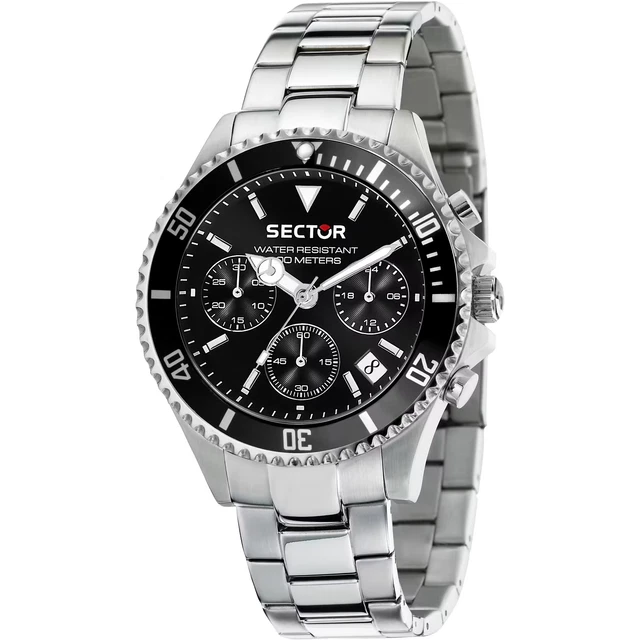 Sector No Limits Orologio Uomo Cronografo Collezione 450 – R3273776006 – Cassa 43mm, Acciaio, Quadrante Nero, Garanzia 3 Anni