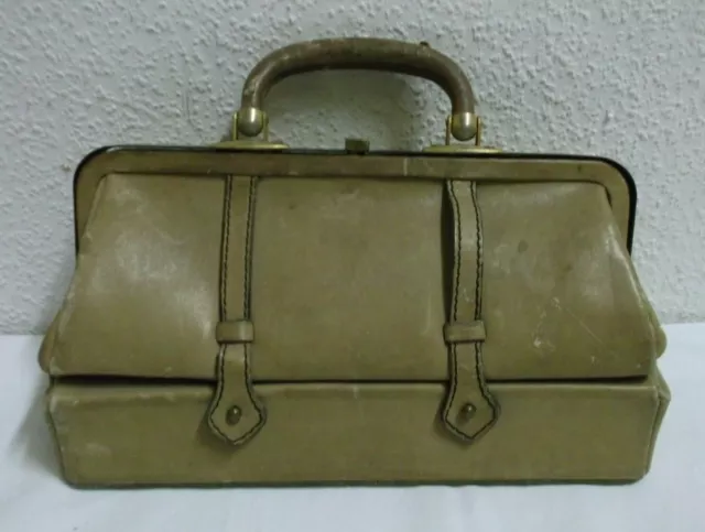 40er 50er  Handtasche Hebammentasche Leder 30x18  Tasche  40s 50s Vintage
