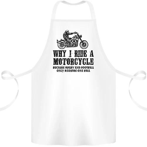 Why I Ride a Motorcycle Biker Funny Bike Cotton Apron 100% Organic