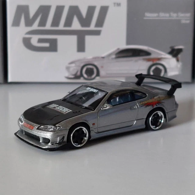 Nissan Silvia Top Secret Silver RHD 1:64 Scale Mini GT MGT00545R sealed