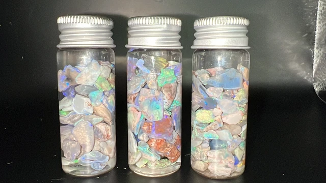 Lightning Ridge Opal Chip Jars Inlay/craft Material Bright Colour Memorabilia