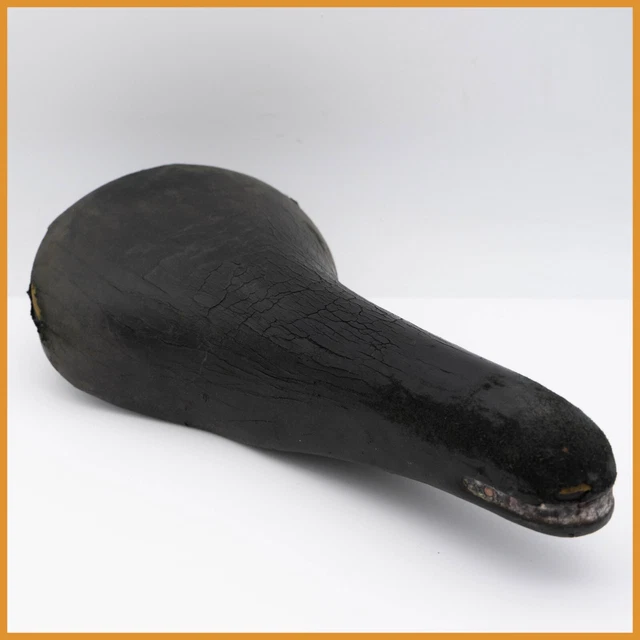 Selle Vélo Vintage Turbo – Édition Bernard Hinault, Cuir Noir, Made In Italy, Occasion