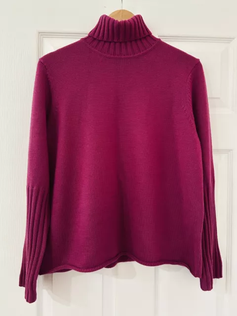 Eileen Fisher Women's Merino Wool Turtleneck Sweater Purple Size Large