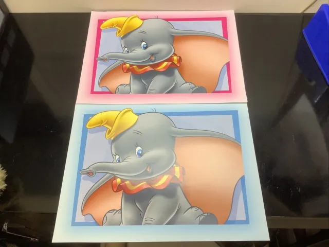 Disney Picture Wall Art Colourful Poster Large X2 Bundle Pink Blue Dumbo