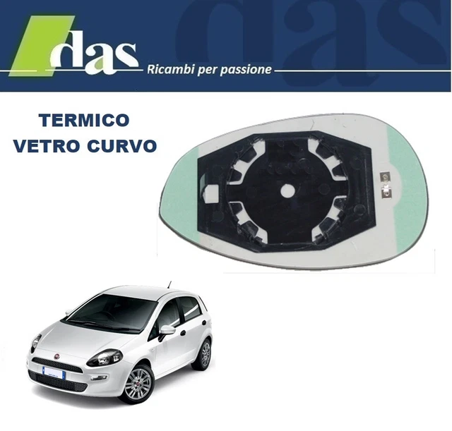 Specchietto Retrovisore Destro Riscaldato Per Fiat 500, Punto, Linea - Vetro Convesso Cromato