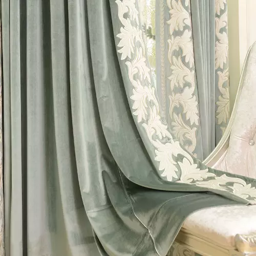 Room European-style Modern Embroidered Light Luxury Stitching Curtains Room