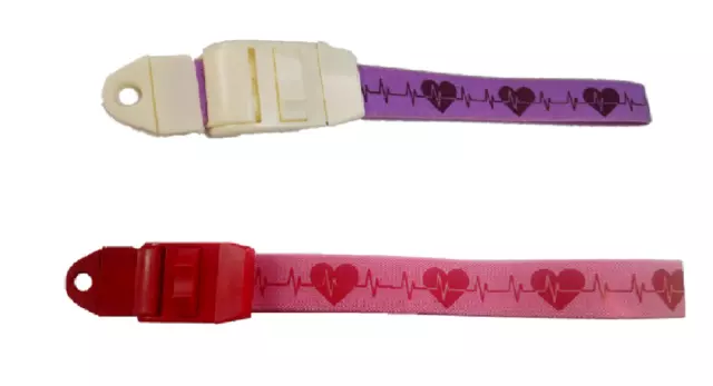 Heart / ECG Tourniquet Twin Pack- Quick/Slow Release - Lilac/Purple & Pink/Red