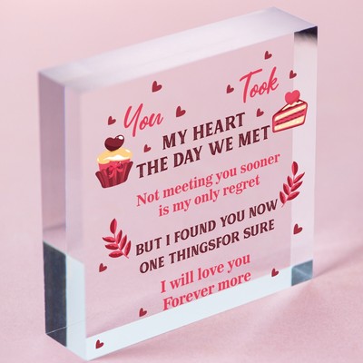 ABN I Love You Acrilico Cuore Speciale Anniversario Valentines Day Regalo Per Marito 
