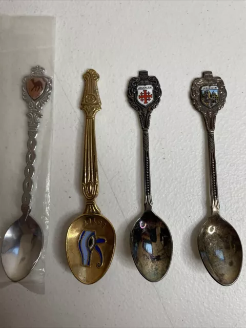 Vintage Spoons From Egypt, Jordan, & Jerusalem (2). 4 Total. Pics! Description