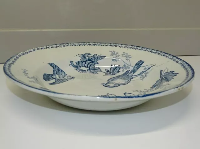 -BELLE ANCIENNE ASSIETTE CERAMIQUE LONGWY MESANGES DEMI CREUSE COLLECTION Déco 12