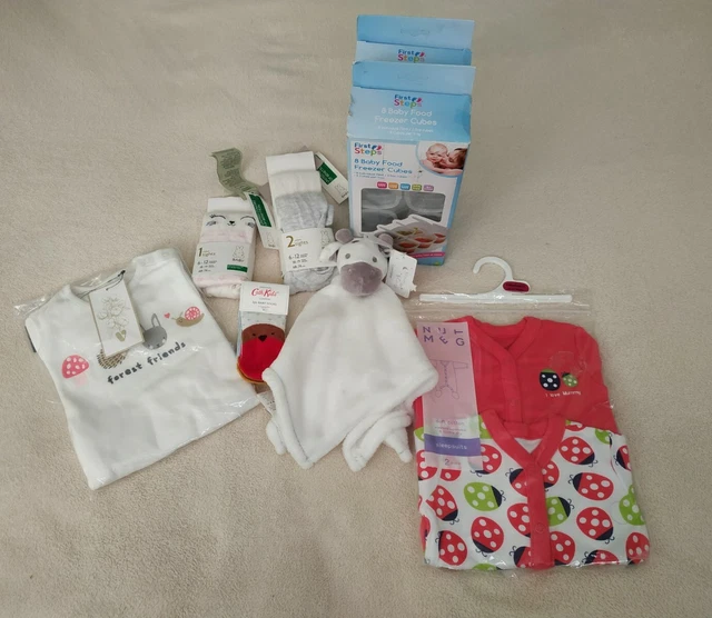 NEW baby girl clothes bundle items sleepsuits tights socks Outfit 0-12 Months