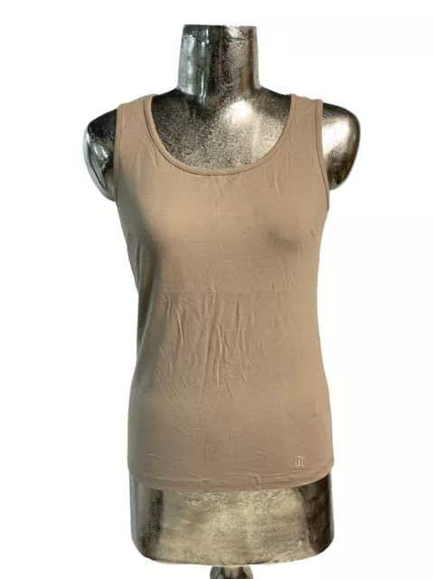 MARBLE Tank Top Vest T-Shirt Size S 10 Mocha Cotton Womens NEW EU38 RRP £23