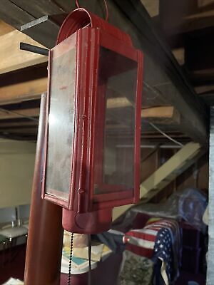 Early Primitive 15"  Tin Lantern Old 19th Century 3 pane glass