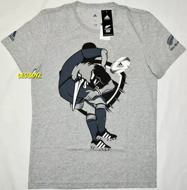 BNWT - New Zealand All Blacks Mascot Tee Kiwi Rugby T-Shirt Adidas Tee