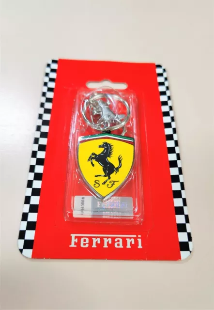 Portachiavi Ferrari Stemma Logo Ferrari Cavallino Giallo Rombo Licenza Ufficiale