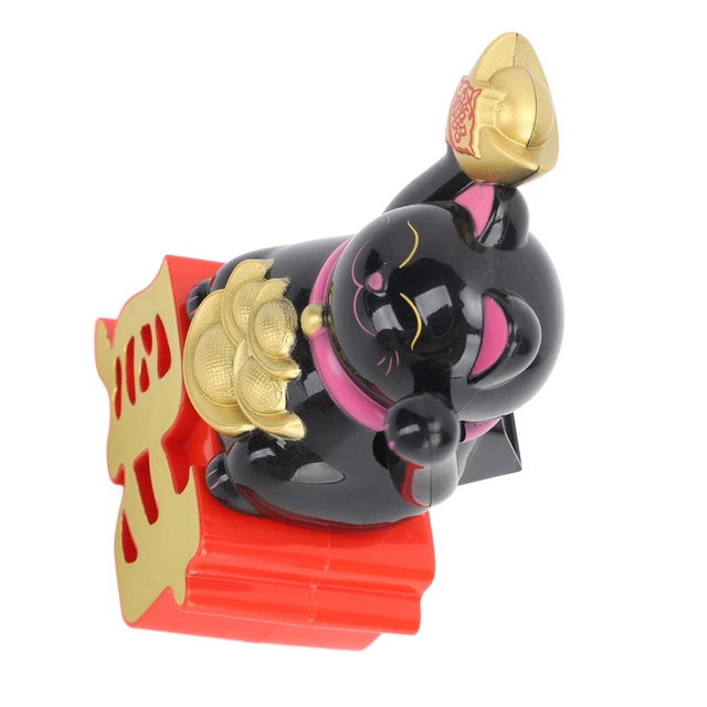 (MLY23109)Lucky Cat Ornament Lifelike Cute Lucky Fortune Cat Solar Powered