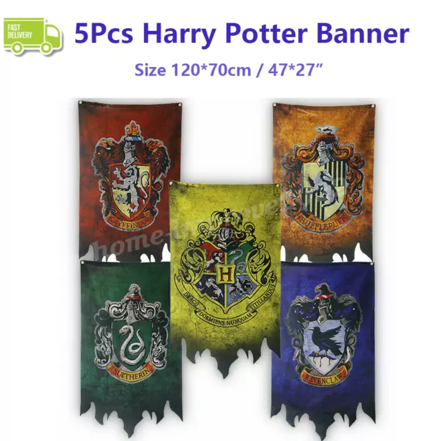 5P Harry Potter Banner 120x70CM Magic Gryffindor Slytherin Ravenclaw House Flag
