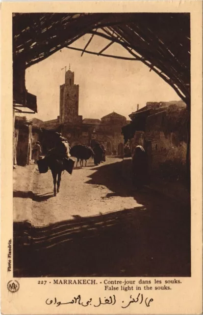 CPA AK MAROC MARRAKECH Contre-jour dans les souks Flandrin (37969)