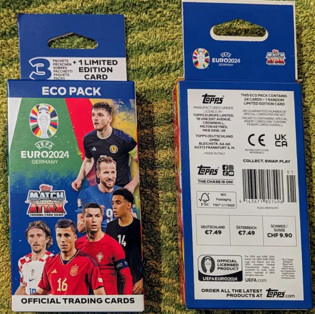 Topps UEFA EURO 2024 Match Attax Trading Cards – Eco Blister Pack - 2x Päckchen