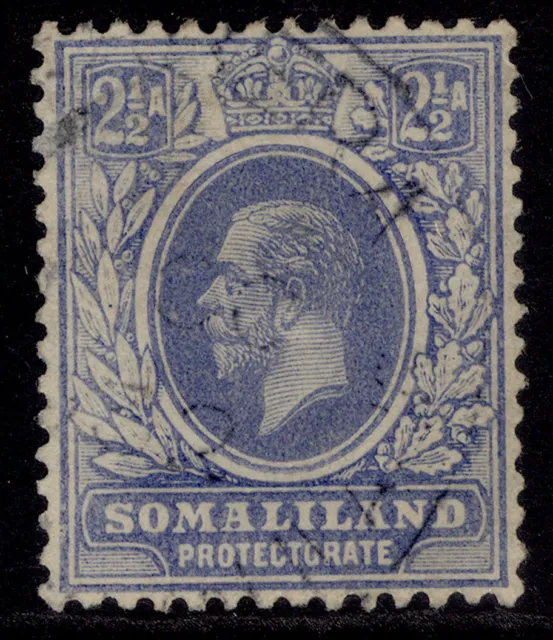 SOMALILAND PROTECTORATE GV SG76, 2½a bright blue, FINE USED. Cat £10.