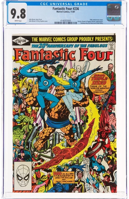 🔥 Fantastic Four #236 CGC 9.8 1981 WHITE PAGES 20TH ANNIVERSARY ISSUE DR DOOM