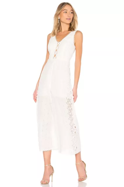 Zimmermann Helm Off-White Eyelet Vine Linen Jumpsuit Sz 1 US 4- 6 Wore 1x! $795